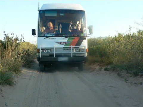 over the sand dunes in betty